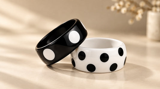 Reversed Polka Dot Bangle Set (2 Pc)