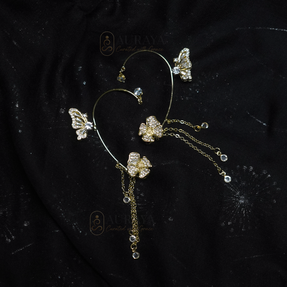 Korean Butterfly Crystal Earrings