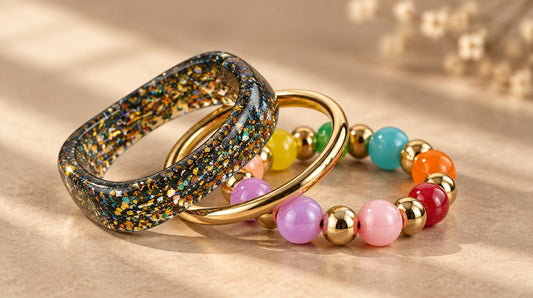 Smoky Holographic & Confetti Bangle Set (3 Pc)