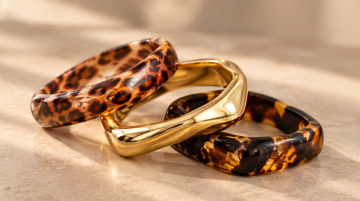 Leopard & Tortoiseshell Bangle Set (3 Pc)