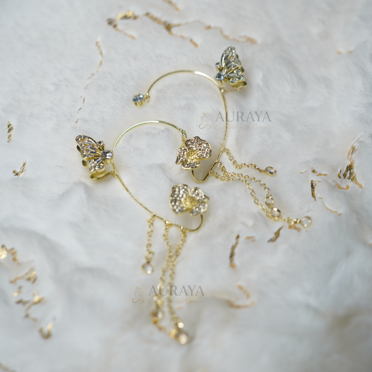 Korean Butterfly Crystal Earrings