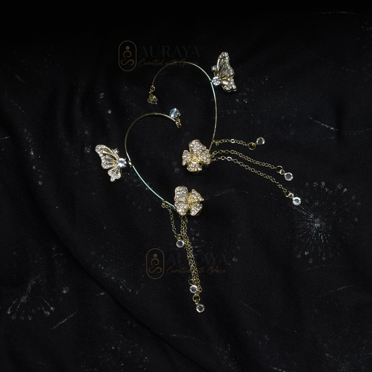 Korean Butterfly Crystal Earrings