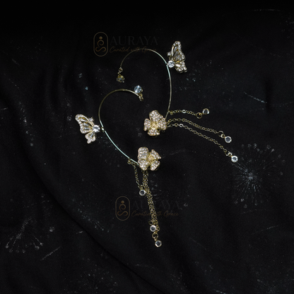 Korean Butterfly Crystal Earrings