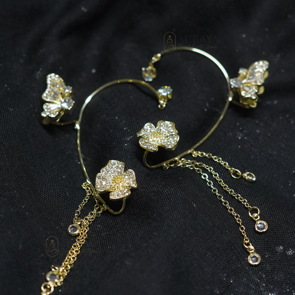 Korean Butterfly Crystal Earrings