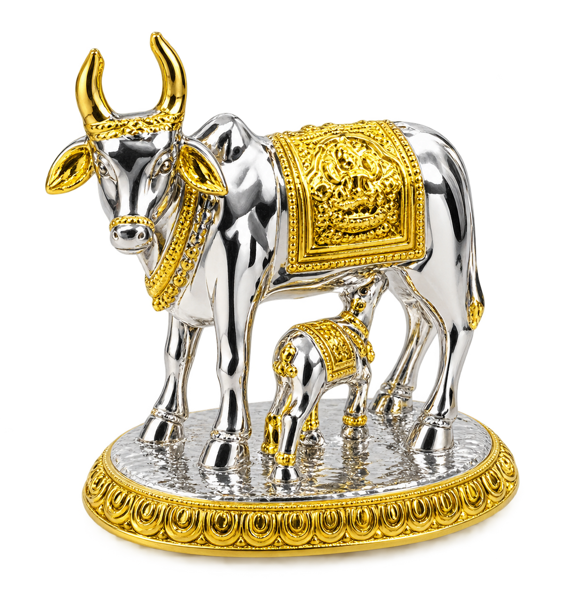 Kamdhenu Cow with Calf Idol