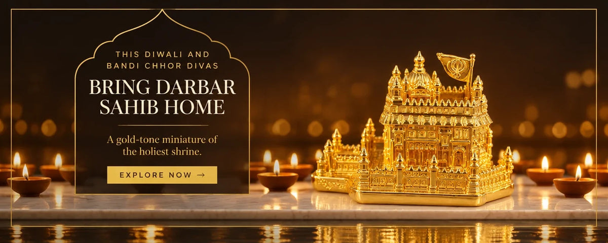 This Diwali and Bandi Chhor Divas, bring Darbar Sahib home. Gold-tone polyresin miniature of Sri Harmandir Sahib. Buy 2 Get 1 Free.