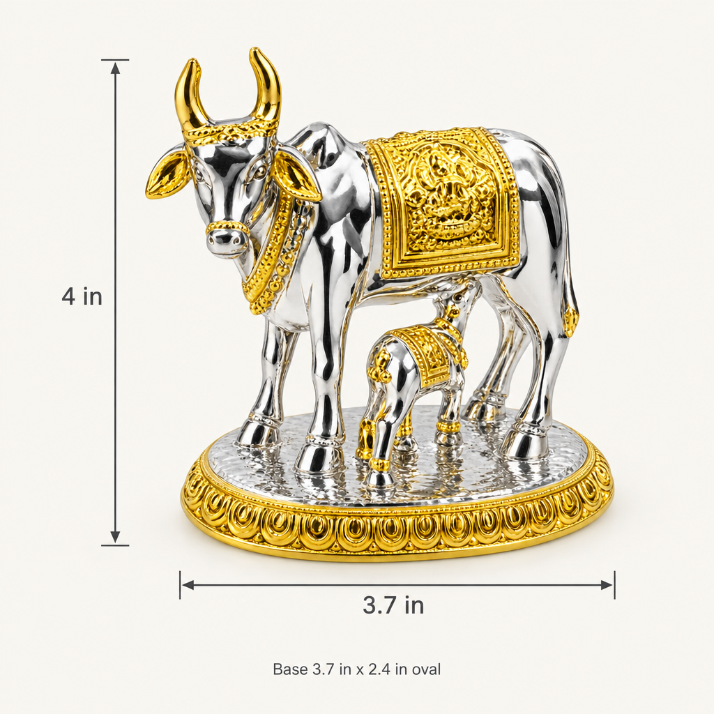 Kamdhenu Cow with Calf Idol